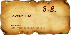 Bertus Emil névjegykártya